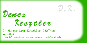 denes kesztler business card